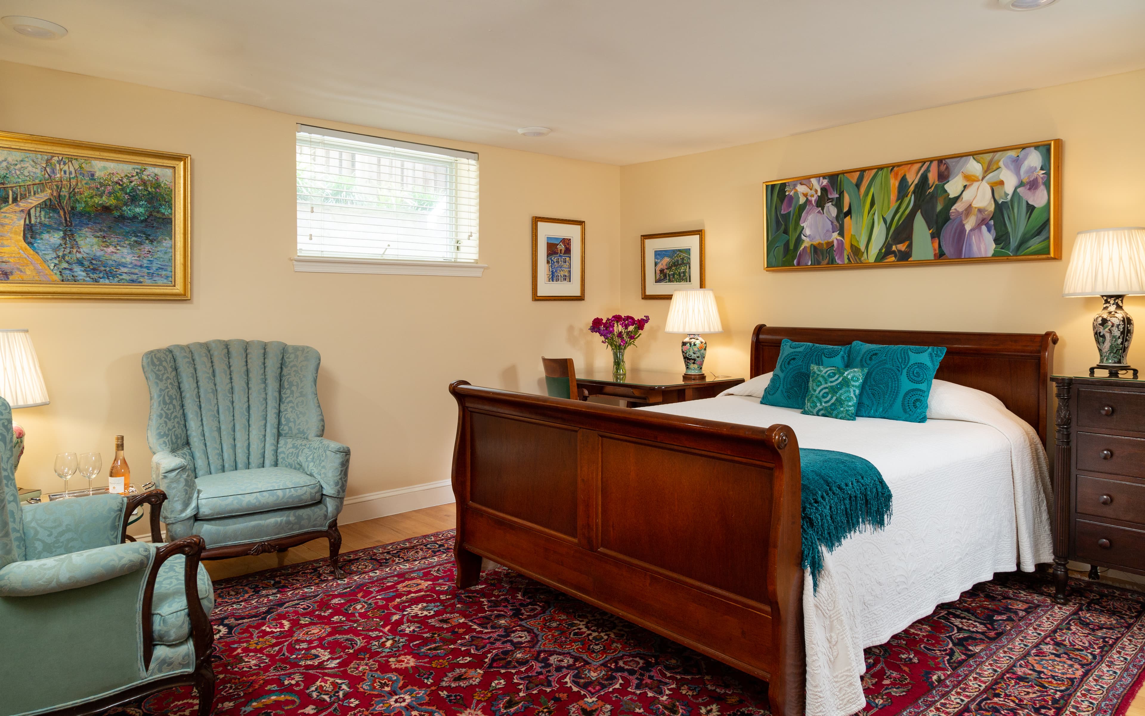 view of the main bedroom with sitting area